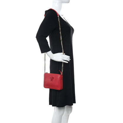 Versace Saffiano Calfskin Palazzo Chain Crossbody Red 2 of 9