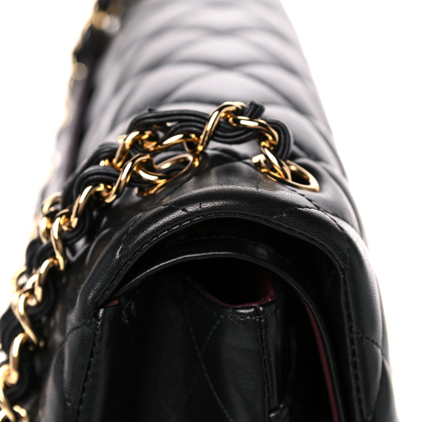 Lambskin Quilted Jumbo Double Flap Black