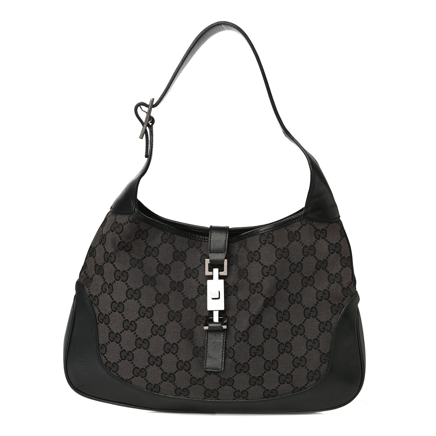 Gucci Monogram Small Jackie O Hobo Black 1 of 24