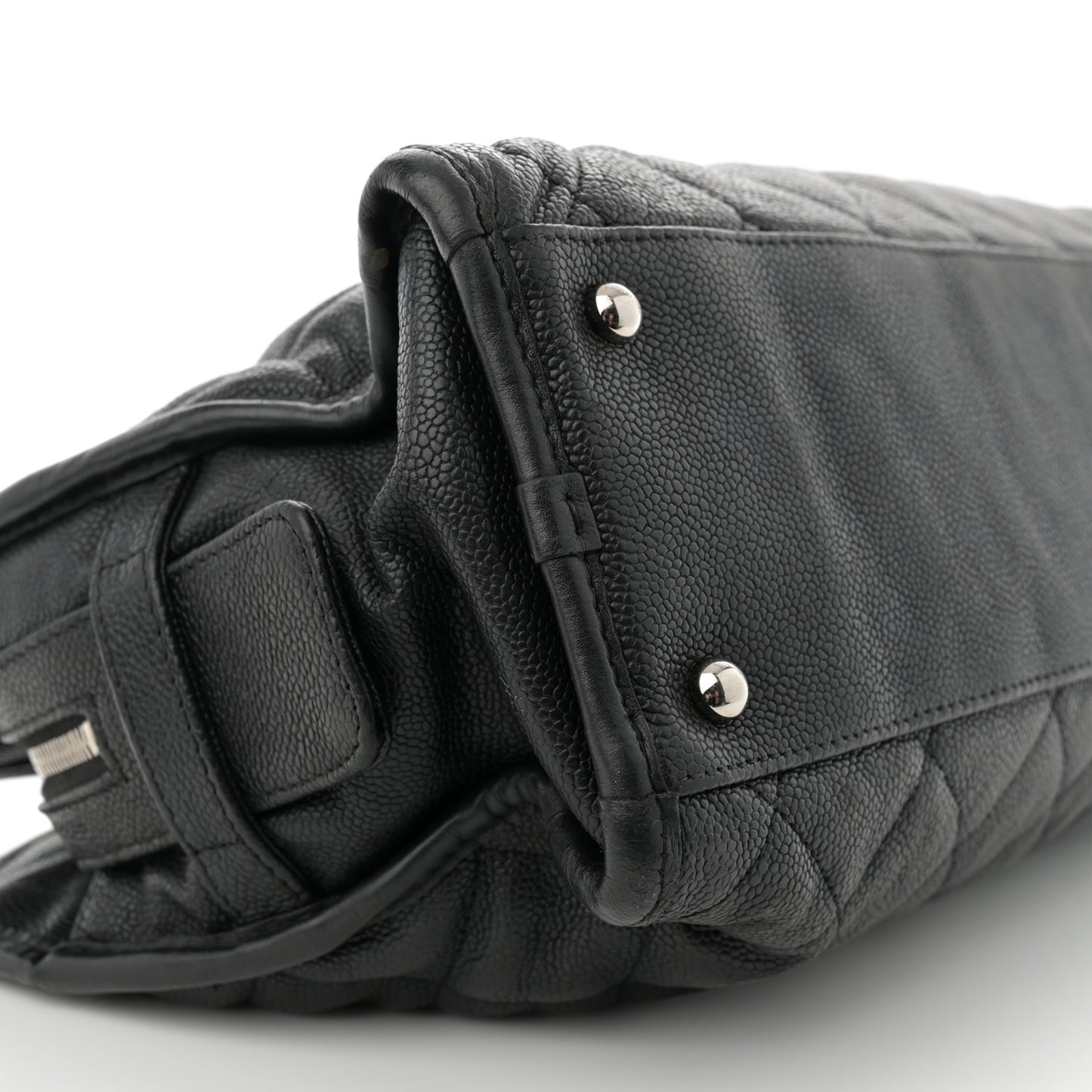 Caviar Quilted French Riviera Tote Black