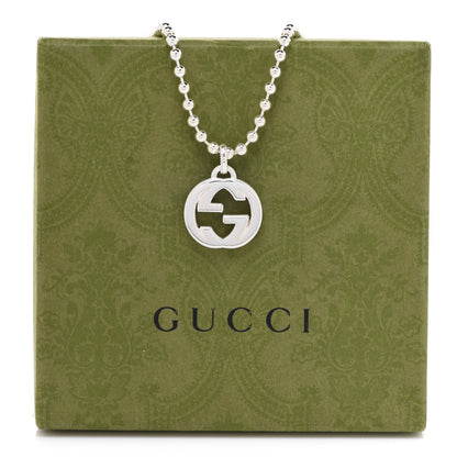 Gucci Sterling Silver Interlocking GG Pendant Beaded Necklace 7 of 7