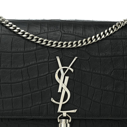 Saint Laurent Calfskin Crocodile Embossed Kate Monogram Tassel 7 of 11
