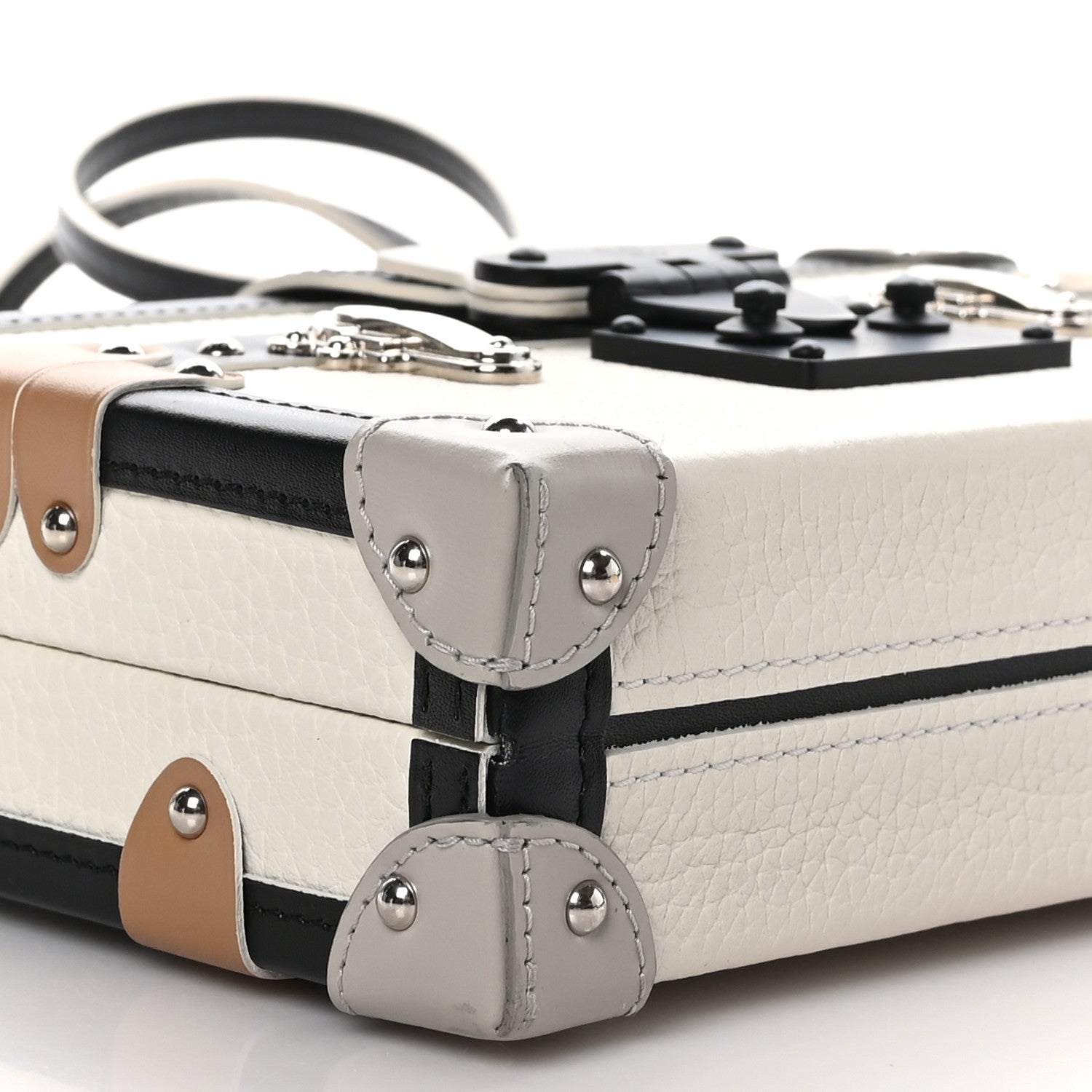 Louis Vuitton Taurillon Petite Malle White Black 7 of 8