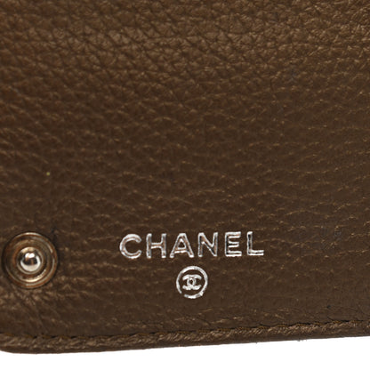 Chanel Metallic Calfskin Large Timeless Zip Around Wallet Brown 7 of 16