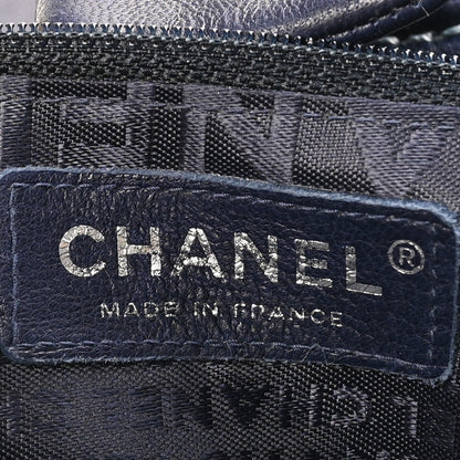 Chanel Lambskin Contrast Stitch Small Surpique Accordion Flap Navy 6 of 10
