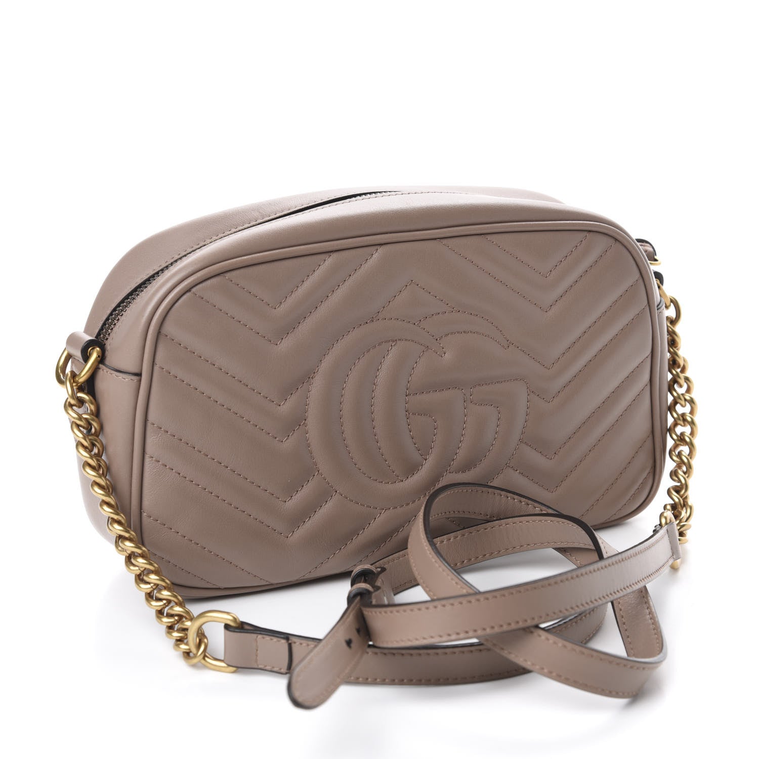 Gucci Calfskin Matelasse Small GG Marmont Chain Shoulder Bag Porcelain Rose 3 of 10