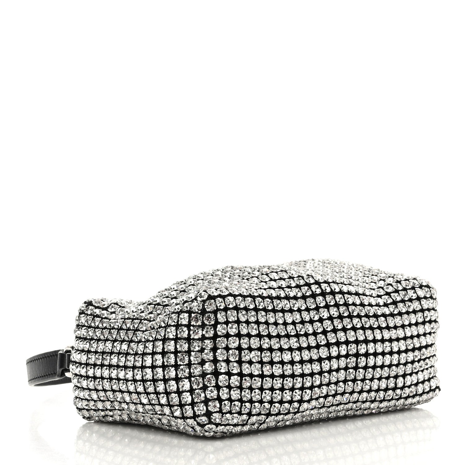 Alexander Wang Mesh Crystal Rhinestone Mini Heiress Pouch Black Silver 4 of 11