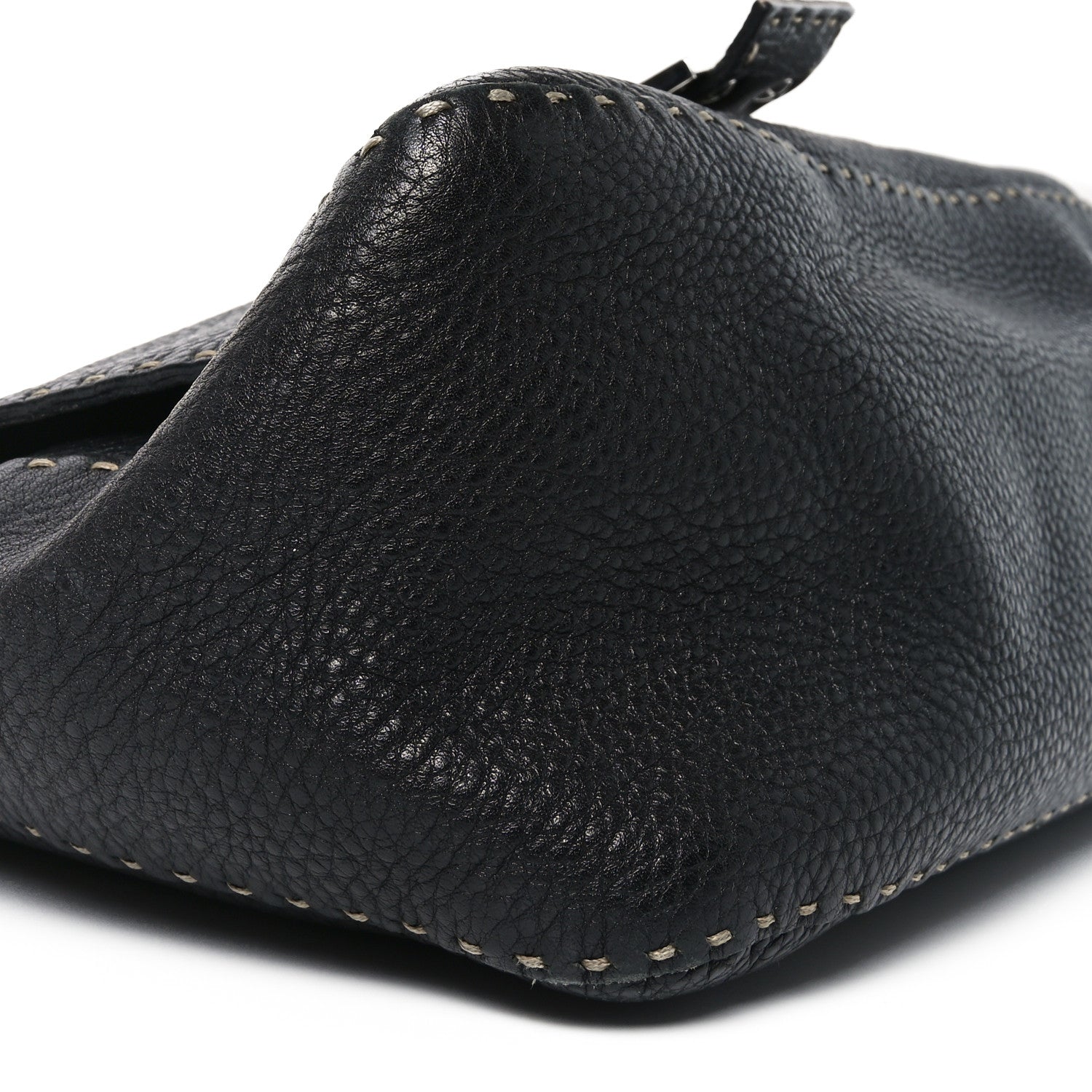 Fendi Calfskin Romano Selleria Forever Mama Baguette Black 8 of 10