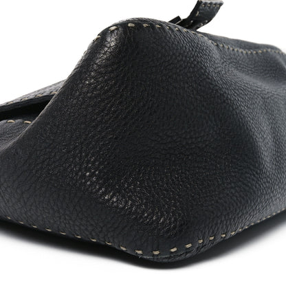 Fendi Calfskin Romano Selleria Forever Mama Baguette Black 8 of 10