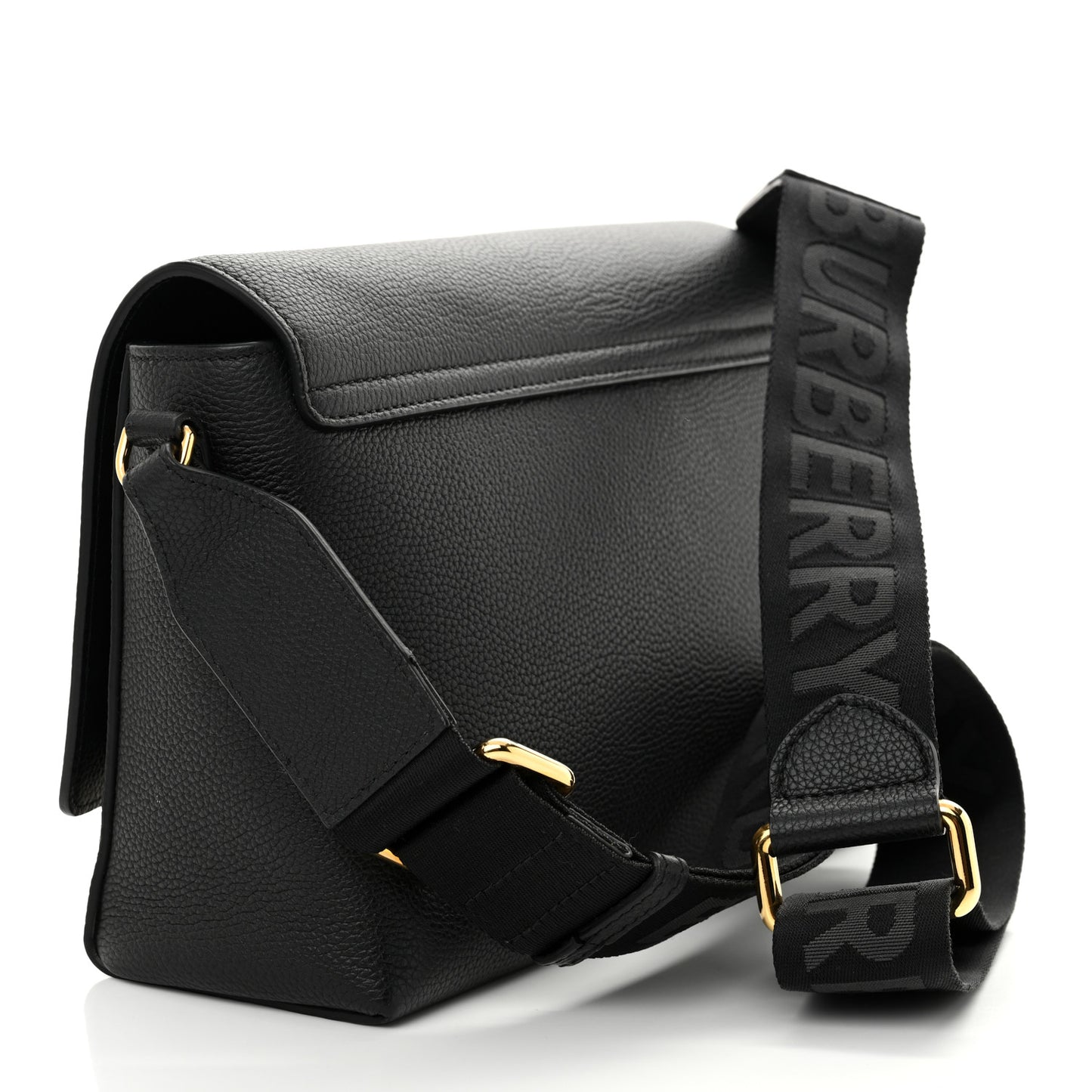 Grainy Calfskin Vintage Check Note Crossbody Bag Black
