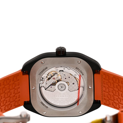 Hermes DLC Coated Titanium Rubber 39mm H08 Automatic Watch Orange 4 of 5