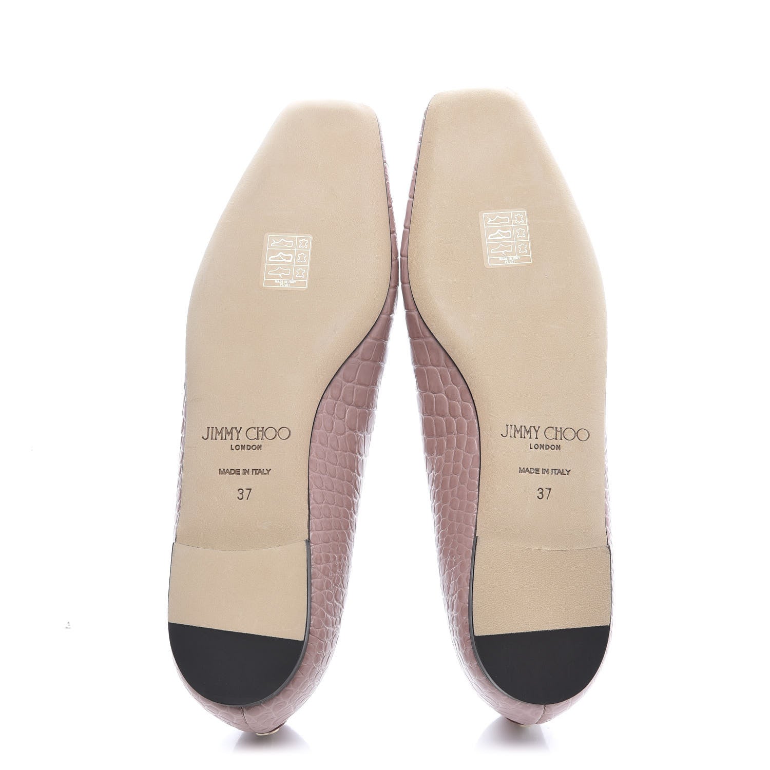 Jimmy Choo Crocodile Embossed Calfskin Mirele Ballet Flat 37 Blush 6 of 9