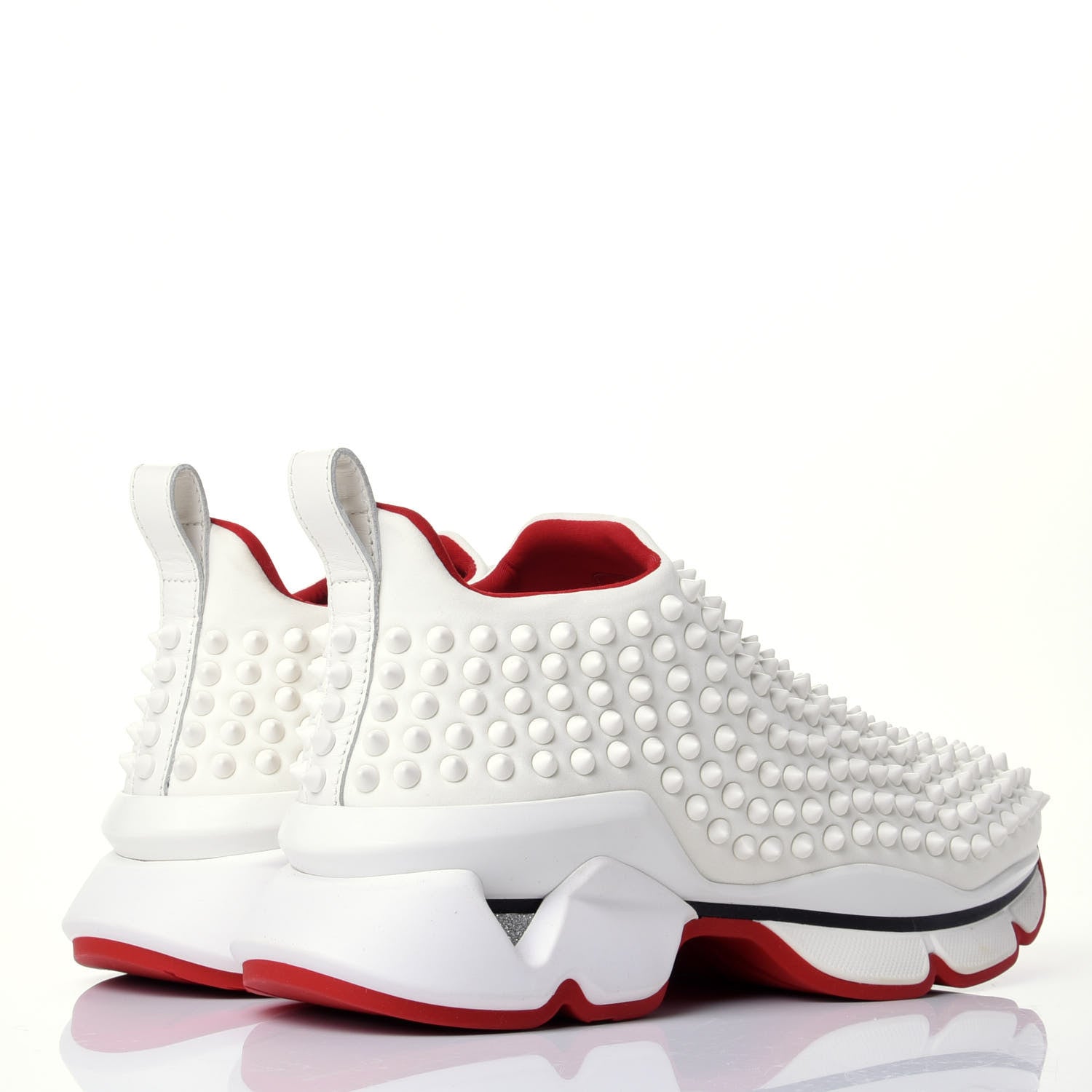 Christian Louboutin Neoprene Spike Sock Donna Flat Sneakers 37.5 White Snow Mat 4 of 10