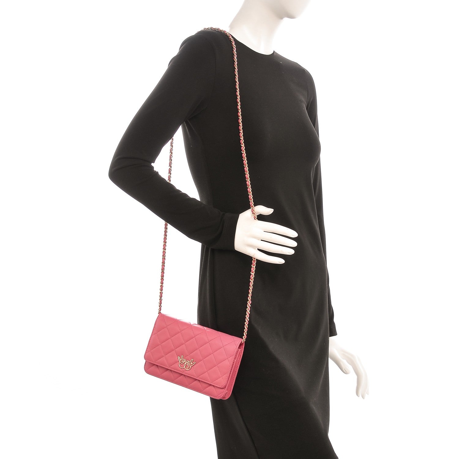 Chanel Lambskin Emoticon Wallet on Chain WOC Pink 2 of 10