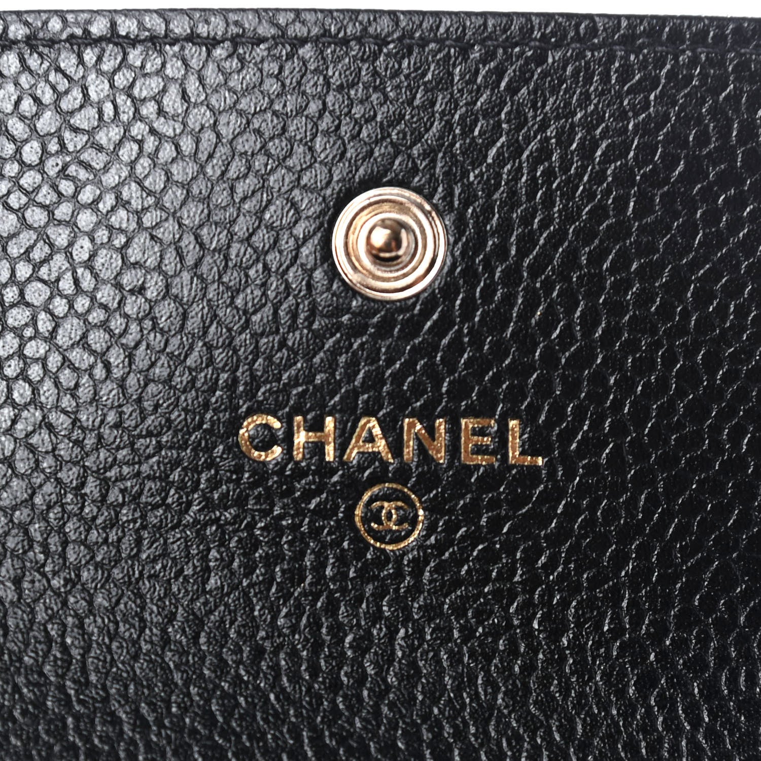 Chanel Caviar Camellia Embossed Card Holder Wallet Black 6 of 9
