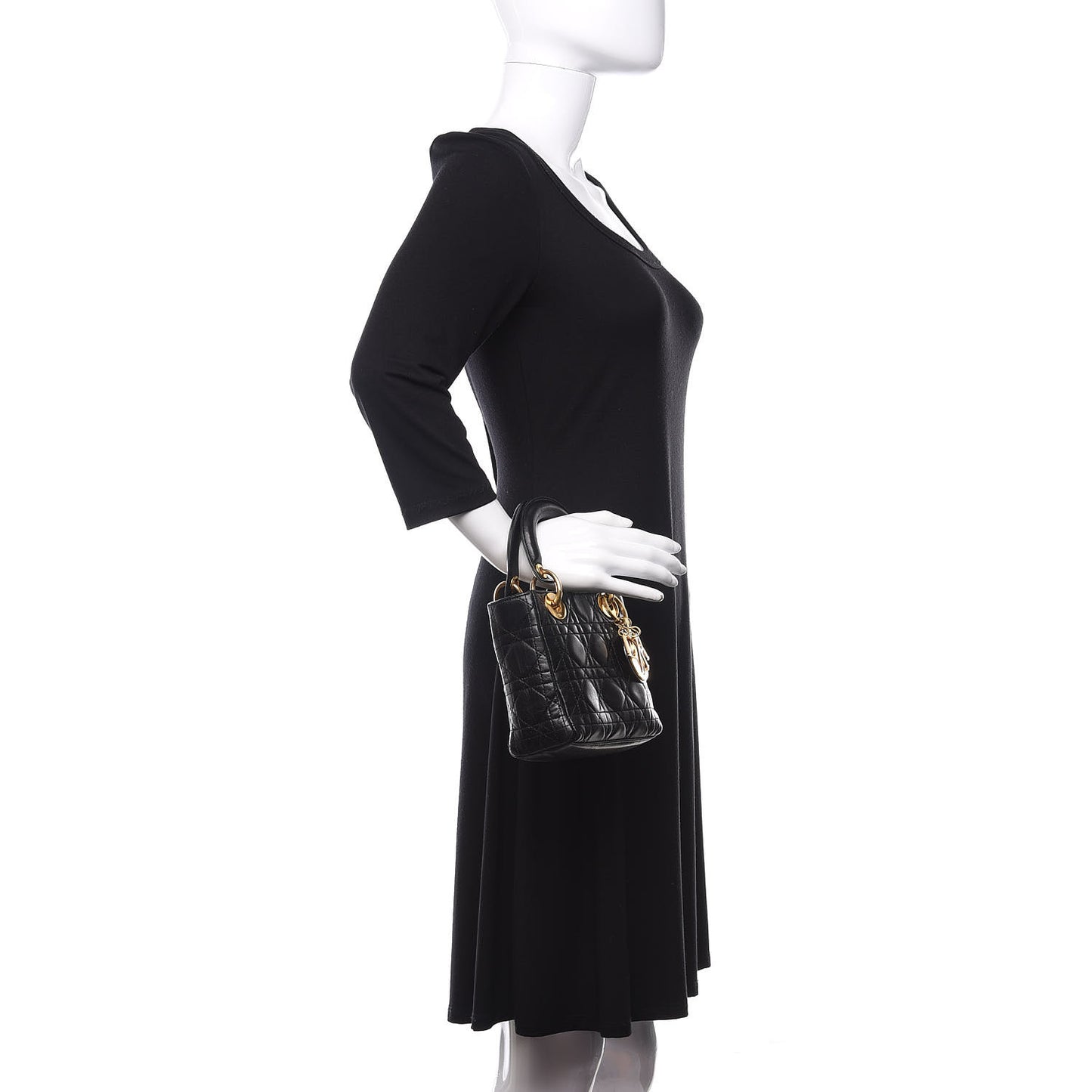 Lambskin Cannage Mini Lady Dior Black