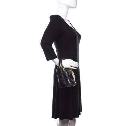 Christian Dior Lambskin Cannage Mini Lady Dior Black 2 of 13