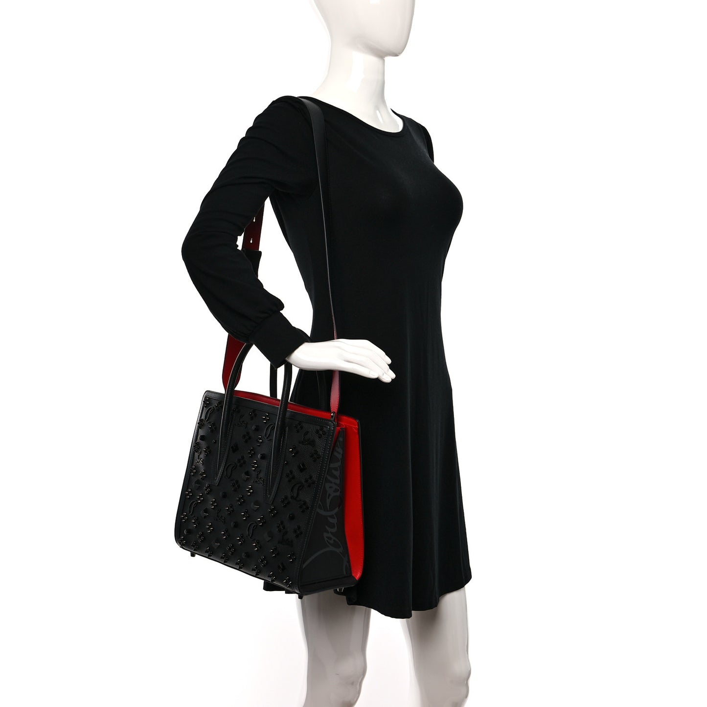 Calfskin Spikes Loubinthesky Medium Paloma Black