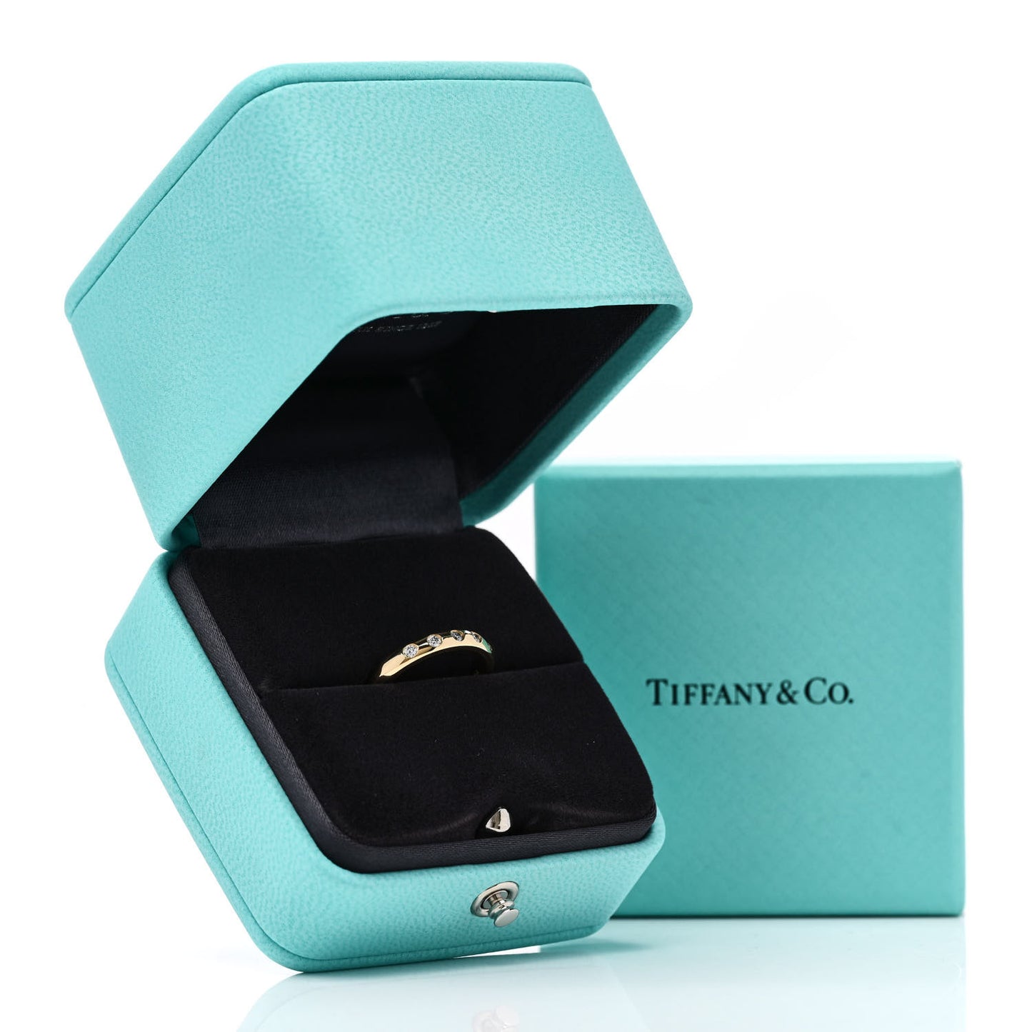 18K Yellow Gold Diamond Elsa Peretti 5 Diamond Stacking Band Ring 49 5