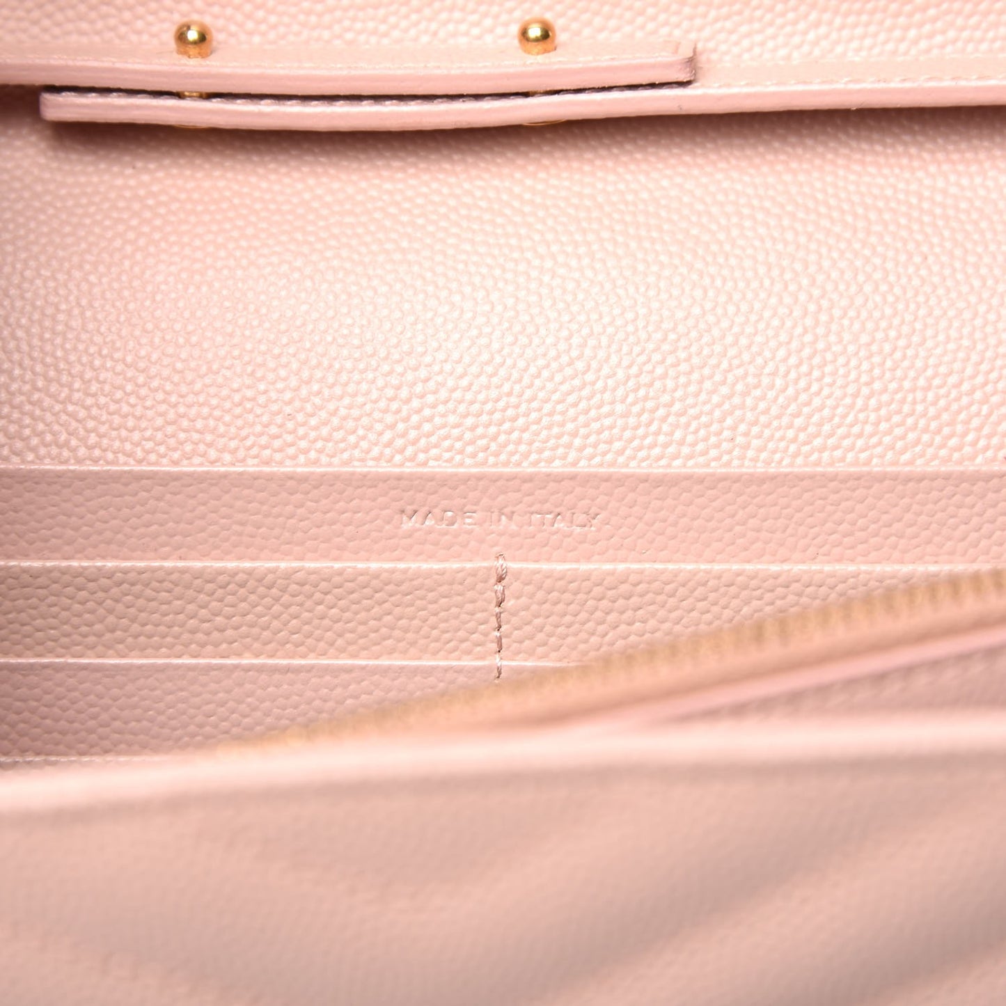Grain De Poudre Matelasse Chevron Monogram Chain Wallet Pale Pink