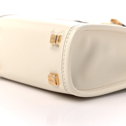 Fendi Vitello King Plexiglass Logo Embossed Mini Fendi Sunshine Shopper Tote White Ice 9 of 9