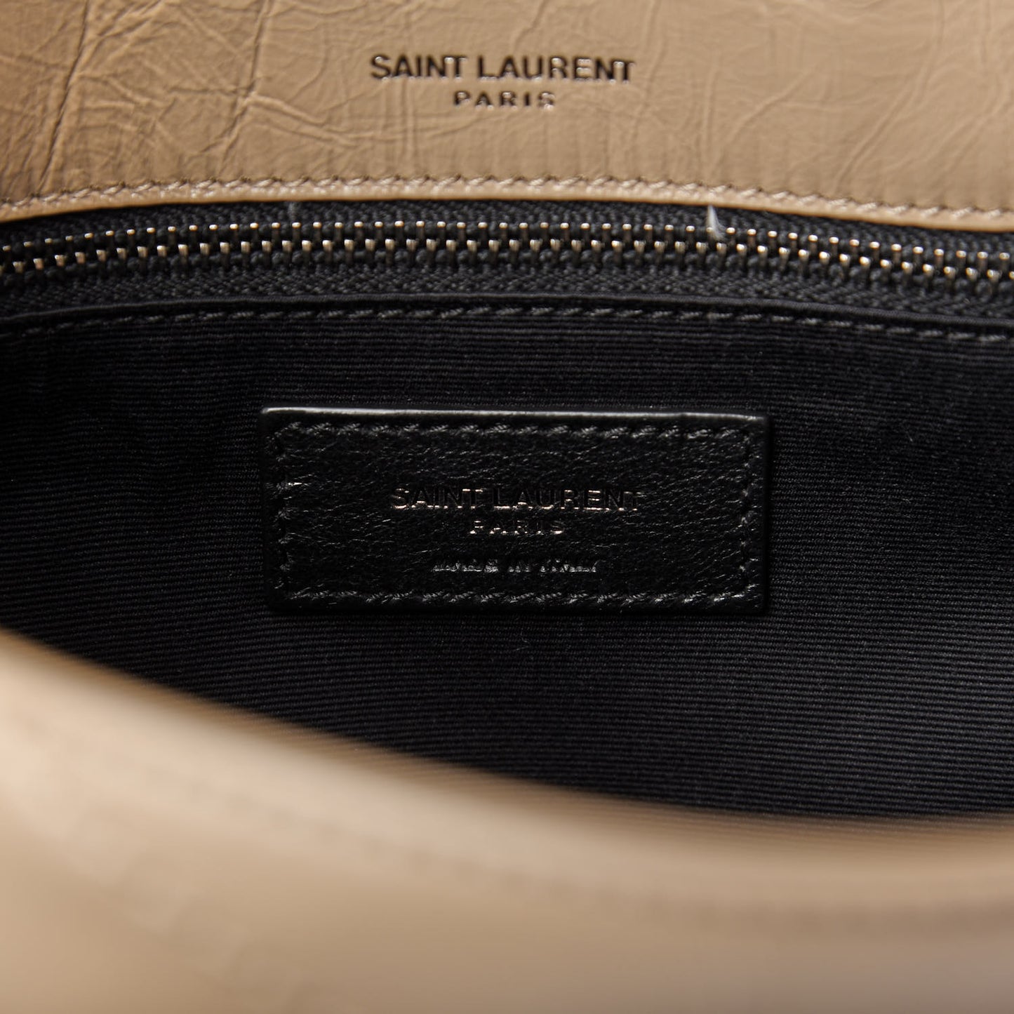 Crinkled Calfskin Matelasse Monogram Medium Niki Chain Satchel Light Taupe