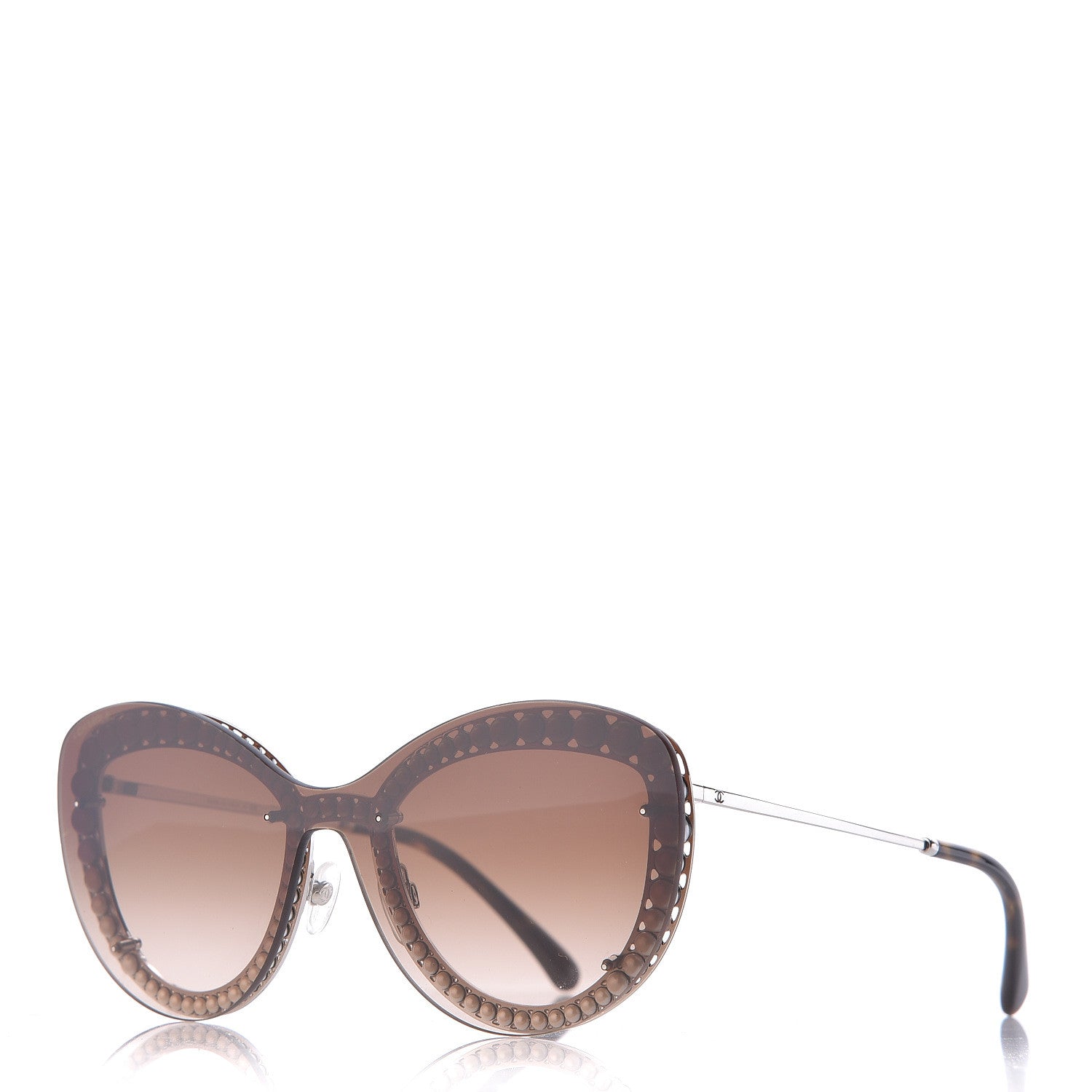 Chanel Acetate Metal Pearl Butterfly Sunglasses 4236-H Brown 1 of 6