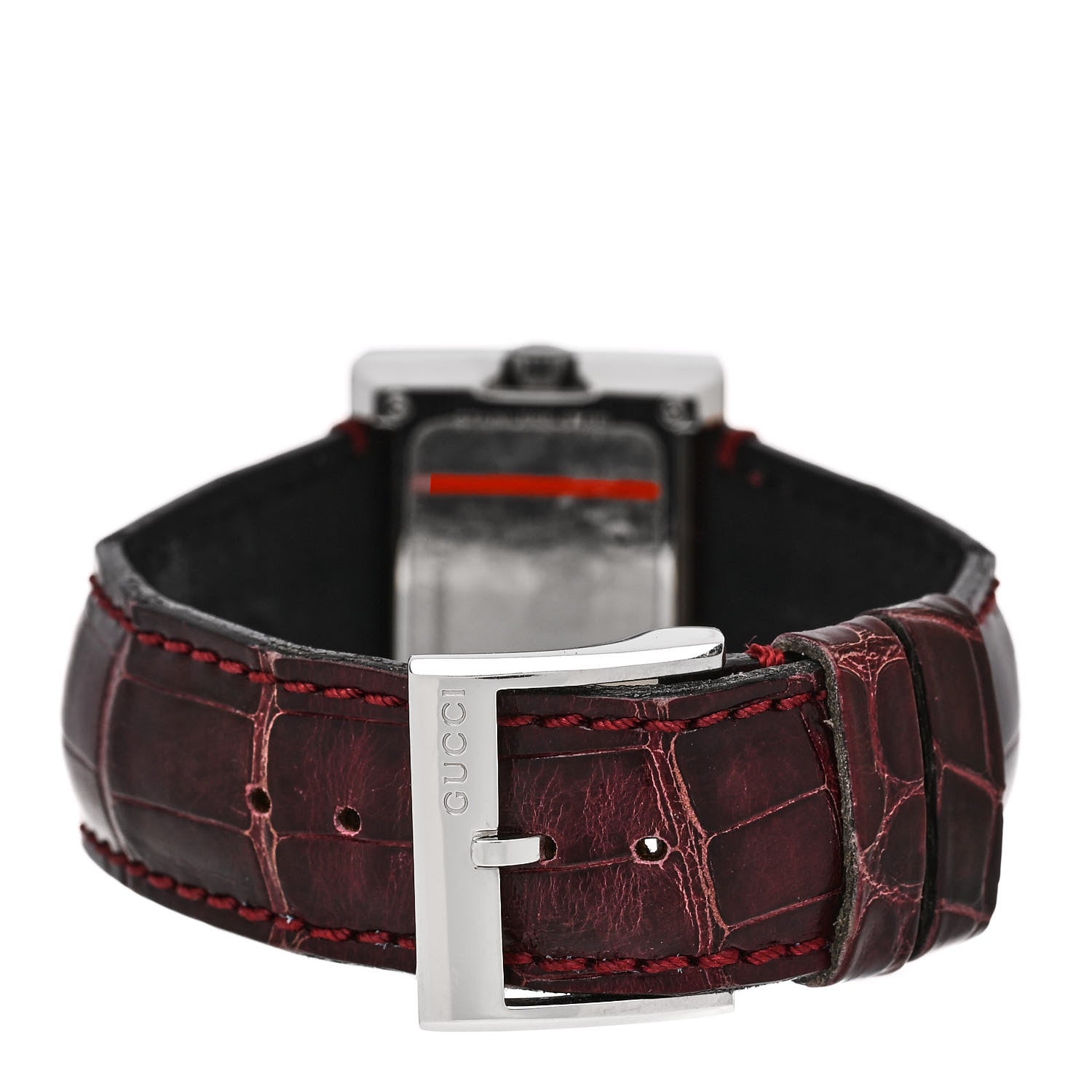 Gucci Stainless Steel Alligator Diamond Bezel Mother of Pearl 31mm 100L Quartz Watch 3 of 4