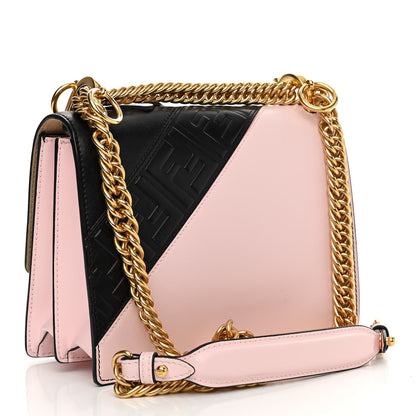 Fendi X FILA Vitello Liberty Mania Bi-Color FF 1974 Embossed Small Kan I Shoulder Bag Black Confetto Multicolor 3 of 11