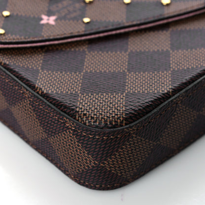 Louis Vuitton Damier Ebene Studded Pochette Felicie Chain Wallet 9 of 10