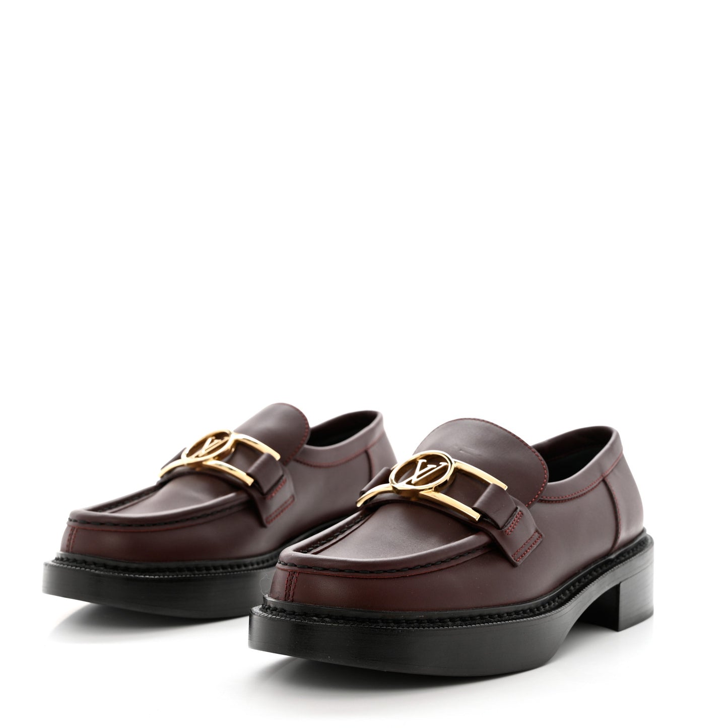 Calfskin Academy Loafers 38 Burgundy