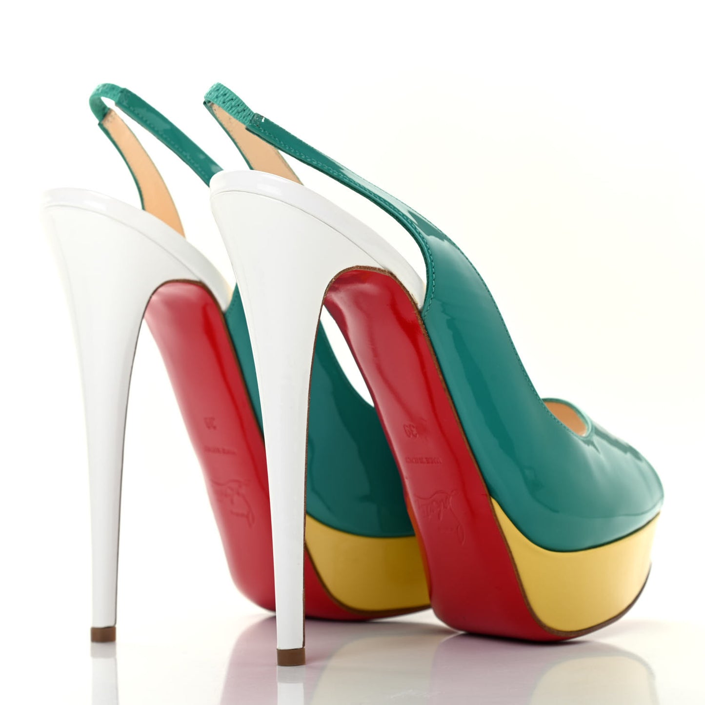 Patent Lady Peep Sling 150 Pumps 39 Jade Mimosa