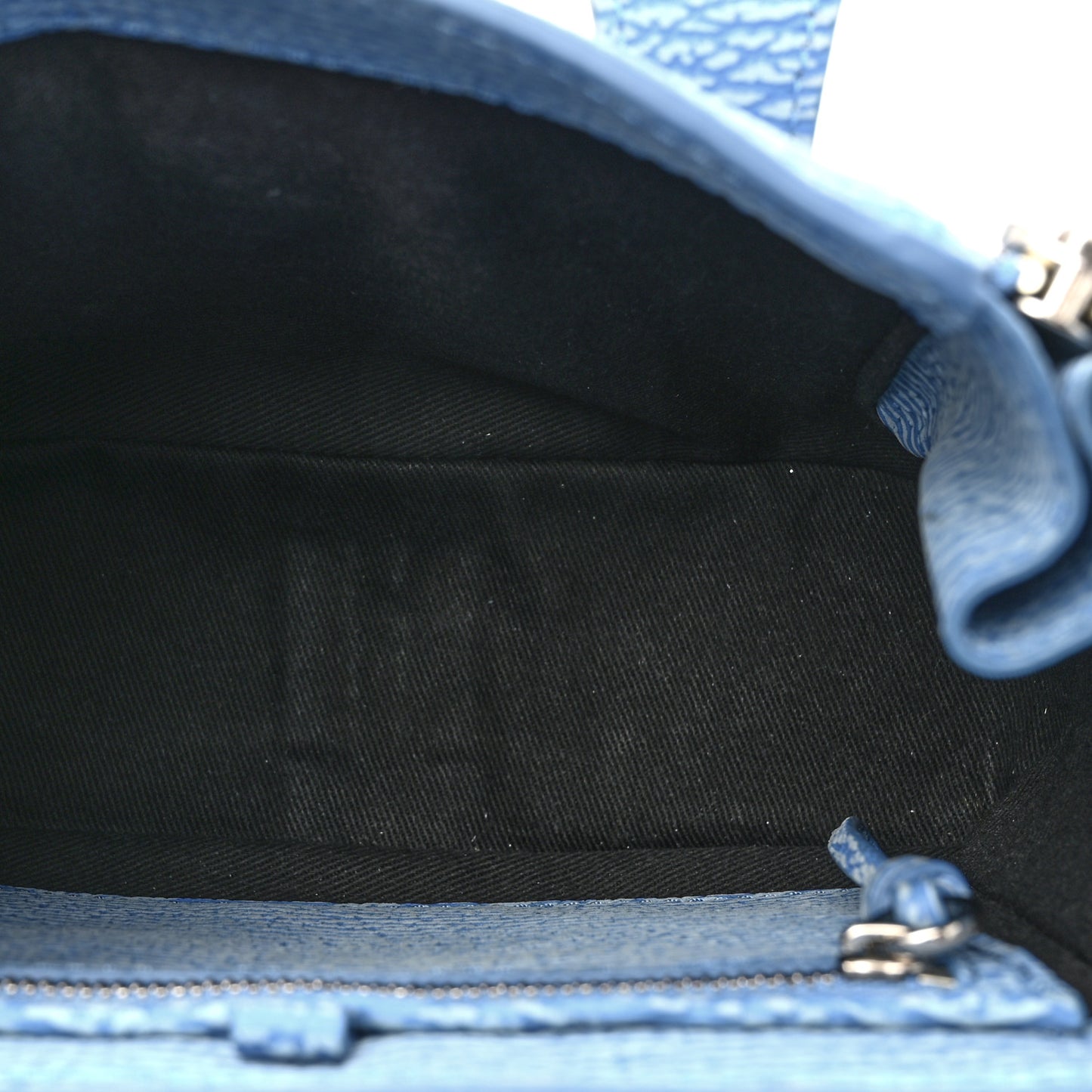 Textured Calfskin Mini Pashli Satchel Blue Ivory