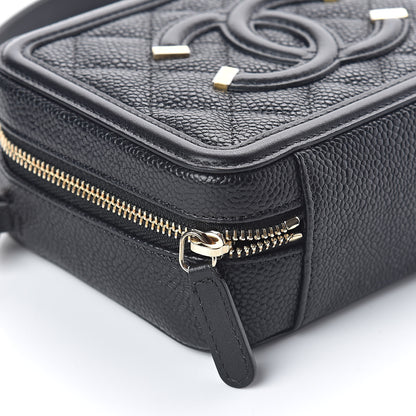 Chanel Caviar Quilted CC Filigree Vanity Clutch With Chain Black 8 of 10
