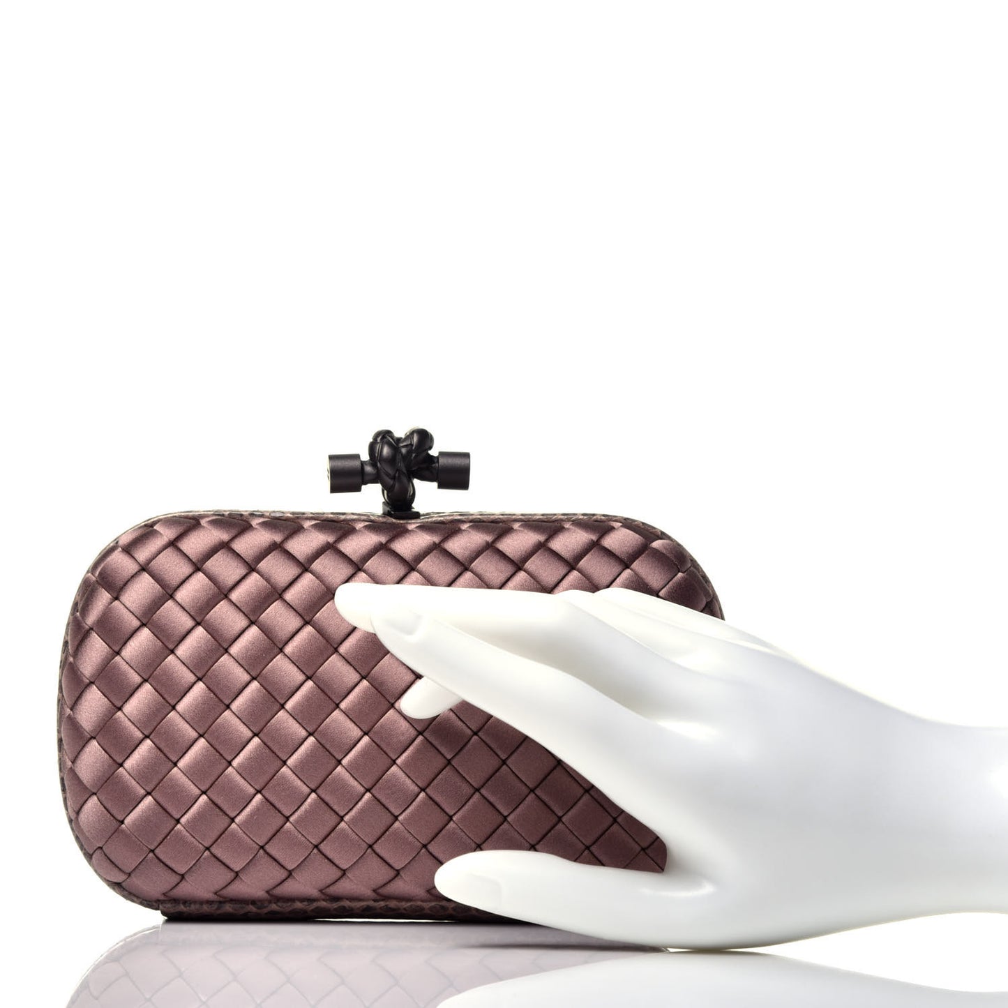 Satin Intreccio Impero Ayers Knot Clutch Pink