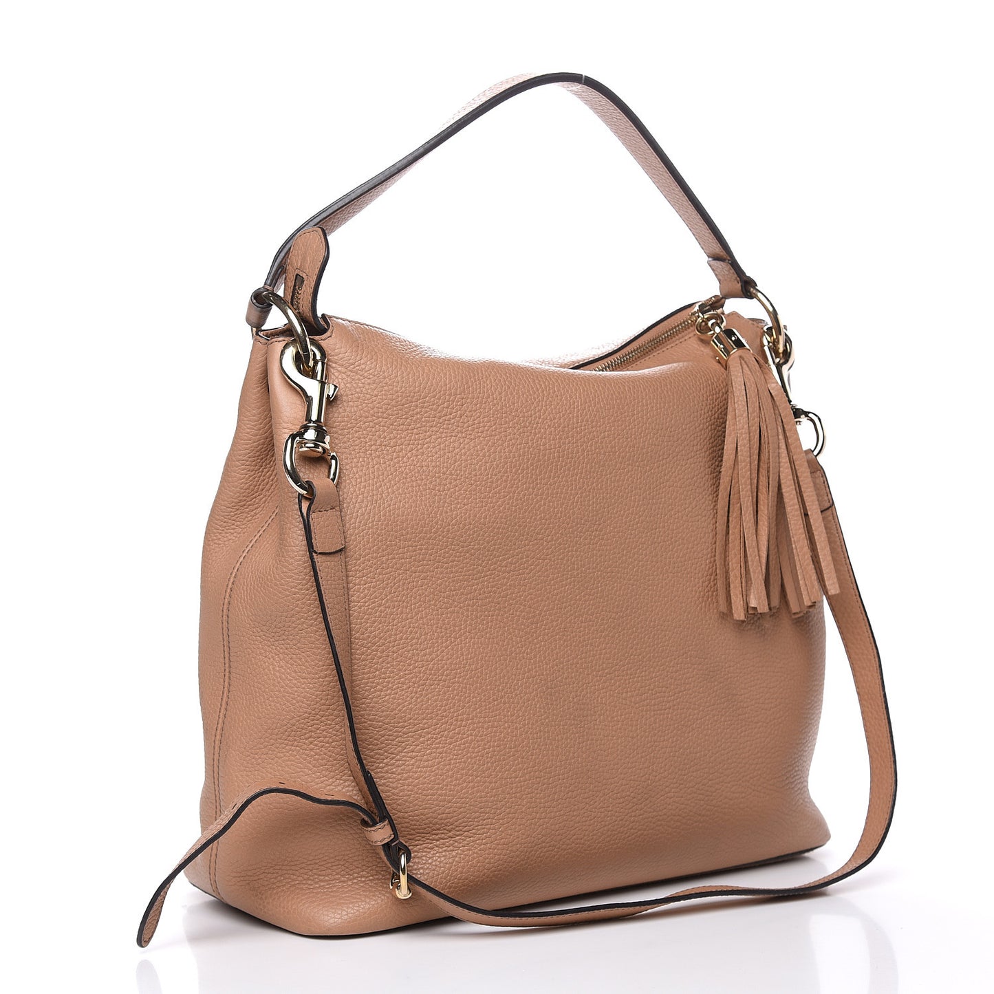 Pebbled Calfskin Large Soho Hobo Camelia