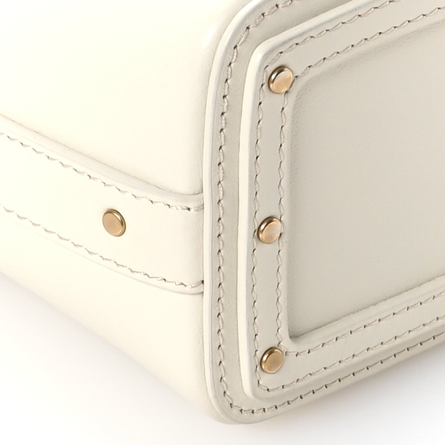 Smooth Calfskin Mini Roy Bucket Bag Natural White