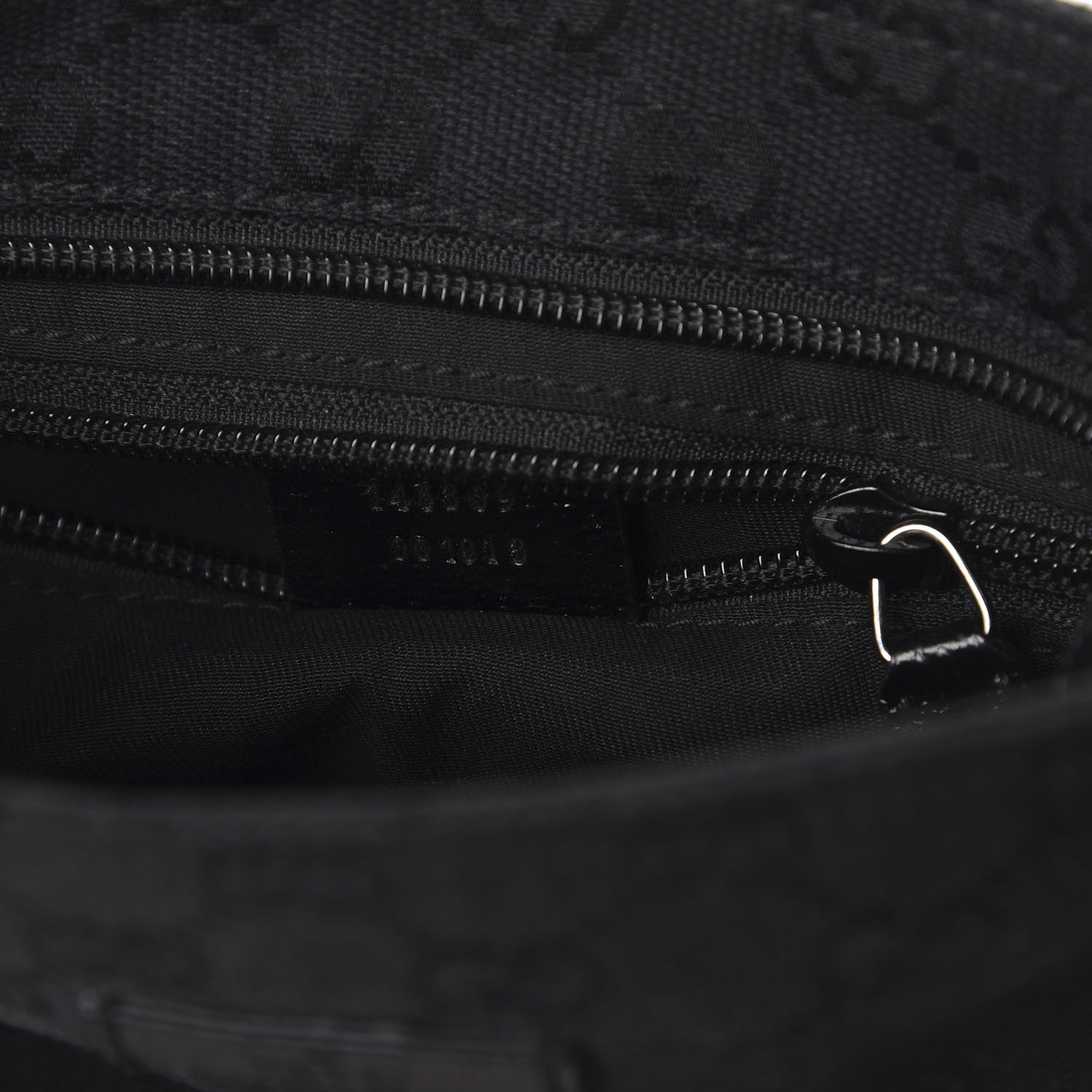 Gucci Monogram Web Small Flat Messenger Bag Black 9 of 10