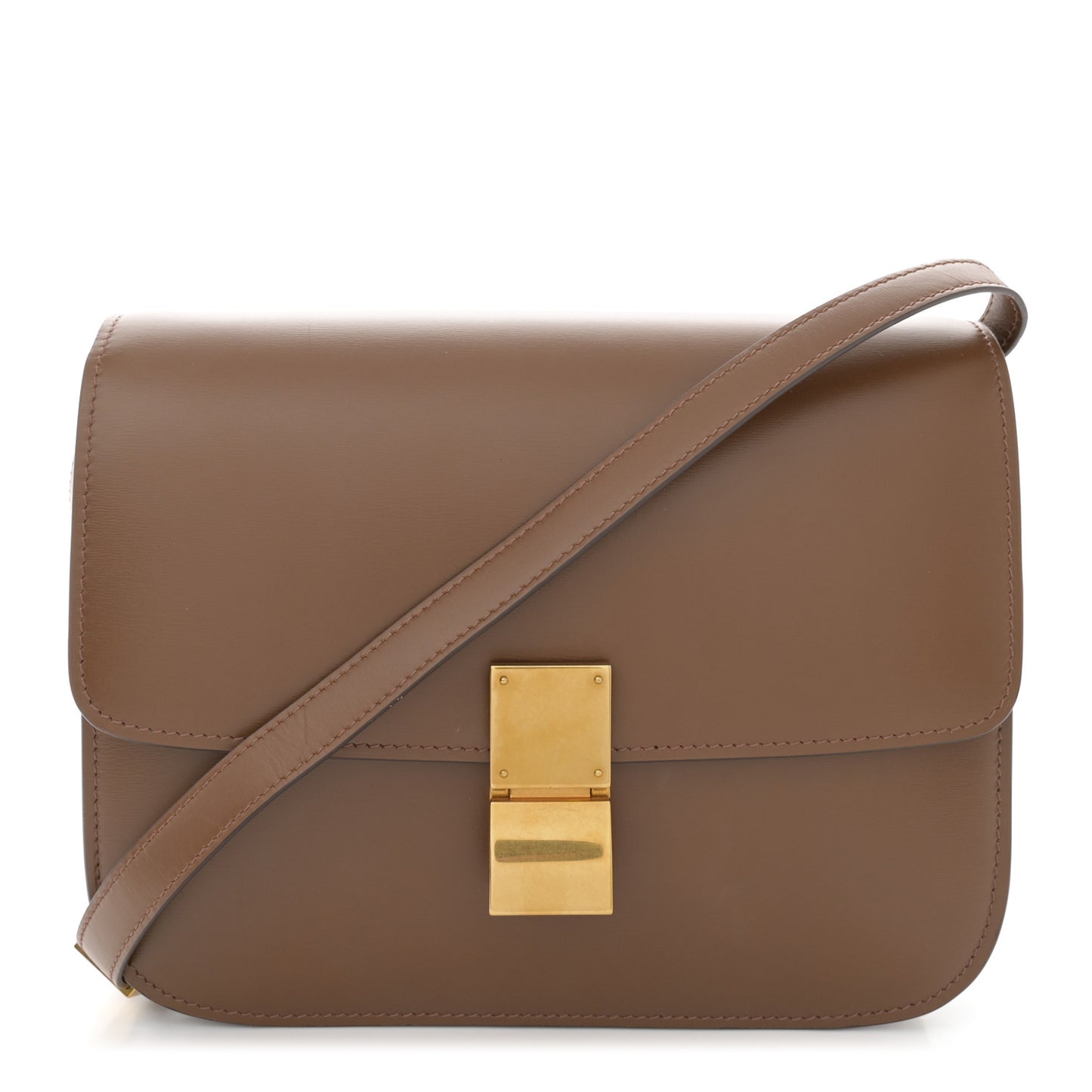 Box Calfskin Medium Classic Box Flap Bag Camel