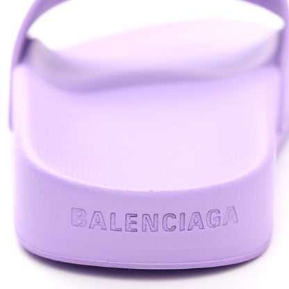 Balenciaga Rubber Womens BB Pool Slide Sandals 35 Lilac 7 of 9