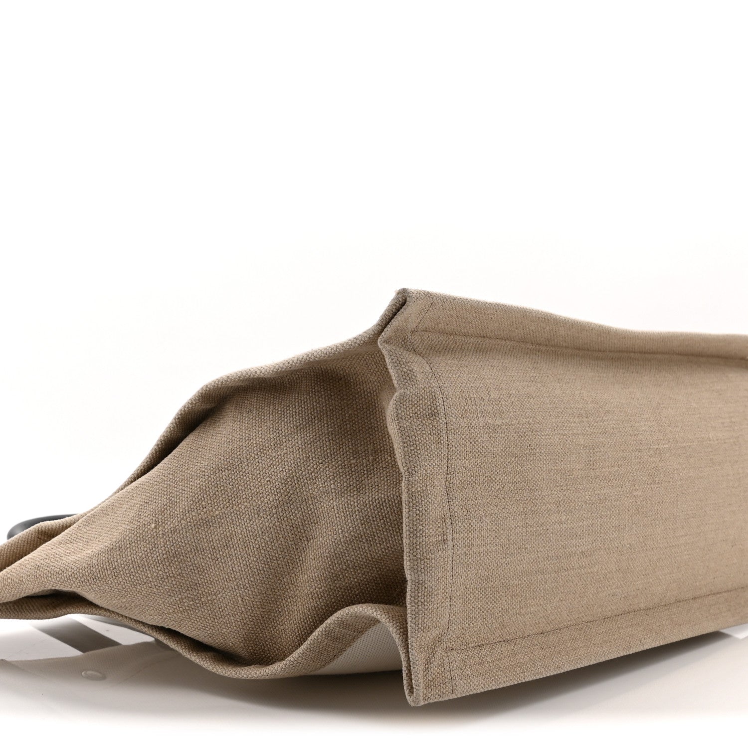 Saint Laurent Linen Calfskin Small Rive Gauche Tote Greggio Natural 9 of 10