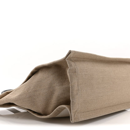 Saint Laurent Linen Calfskin Small Rive Gauche Tote Greggio Natural 9 of 10