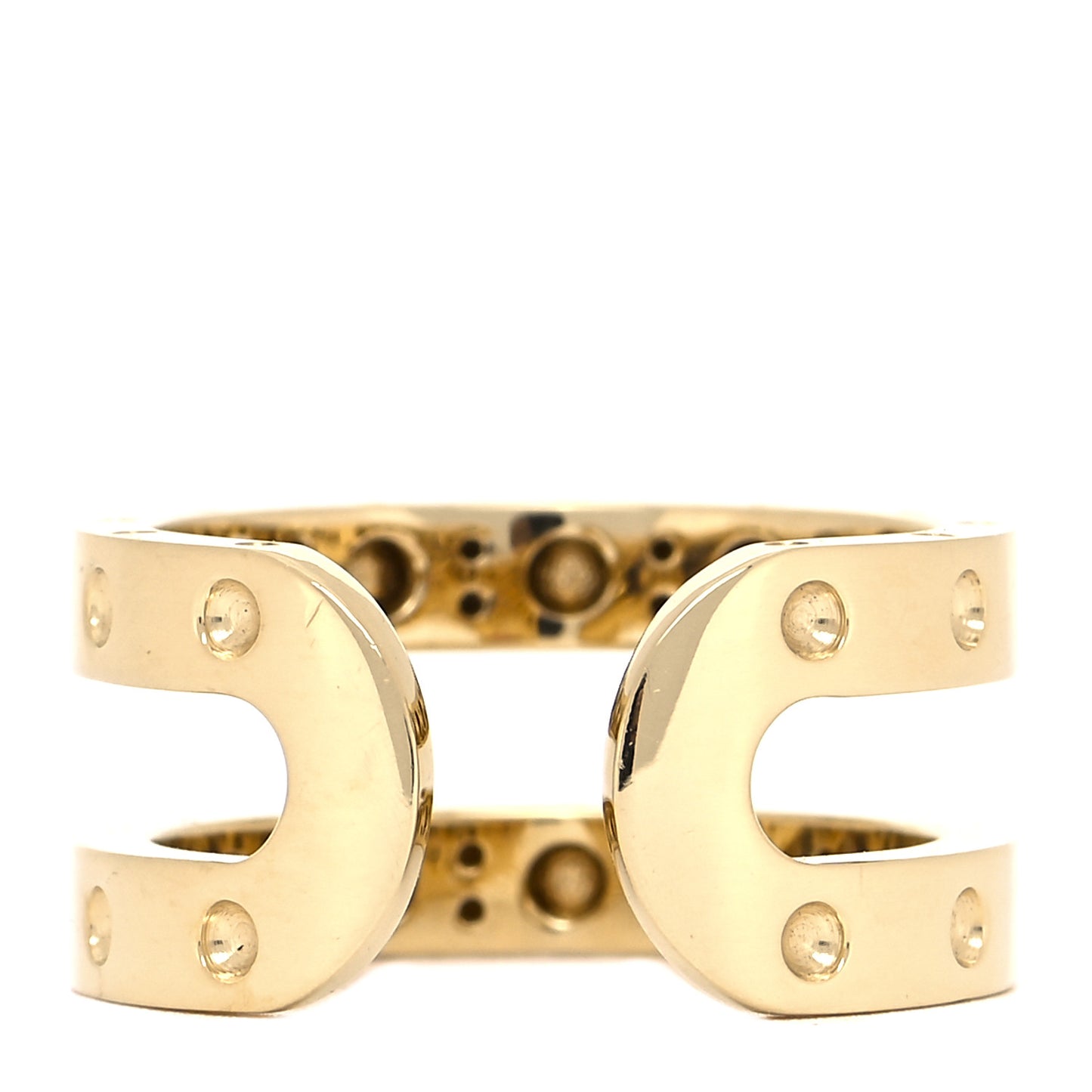 18K Yellow Gold Double Symphony Pois Moi Band Ring 54 6.75