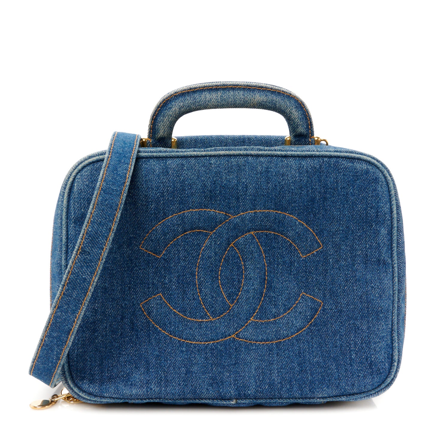 Denim Vanity Cosmetic Case Blue