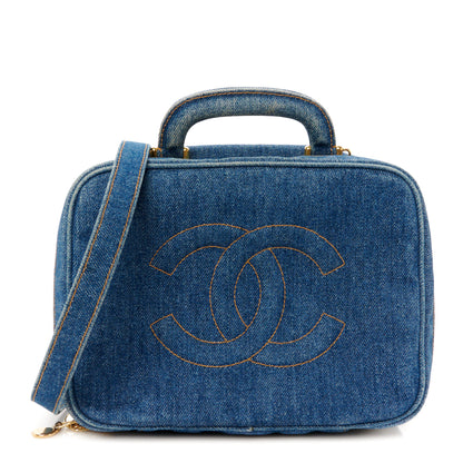 Chanel Denim Vanity Cosmetic Case Blue 1 of 12