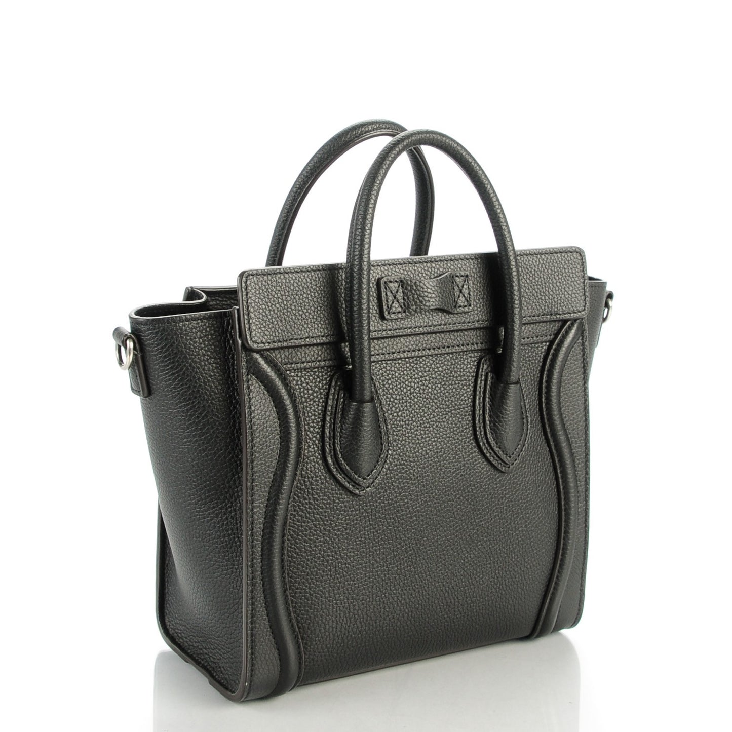 Drummed Calfskin Nano Luggage Black