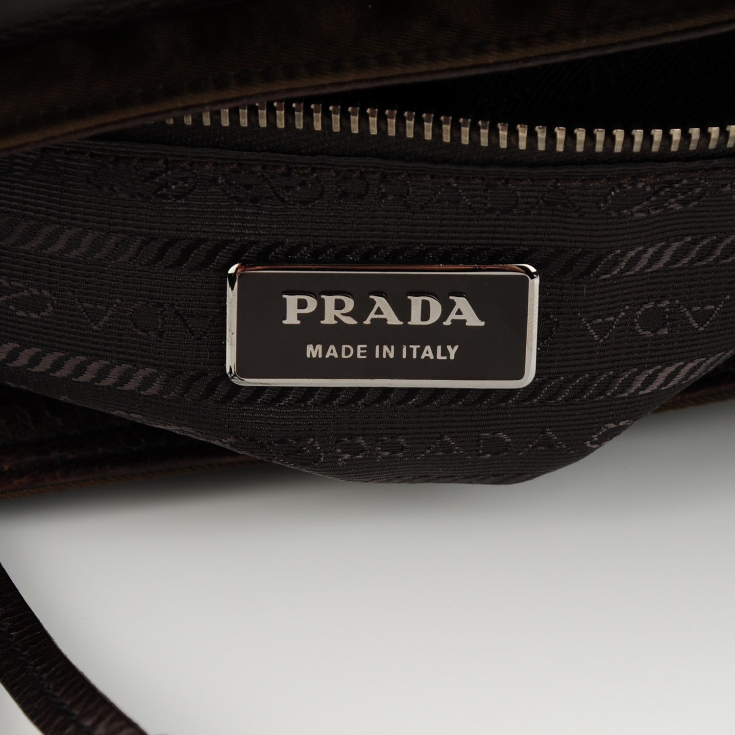 Prada Tessuto Nylon Calfskin Studded Shoulder Bag Bruciato 6 of 7