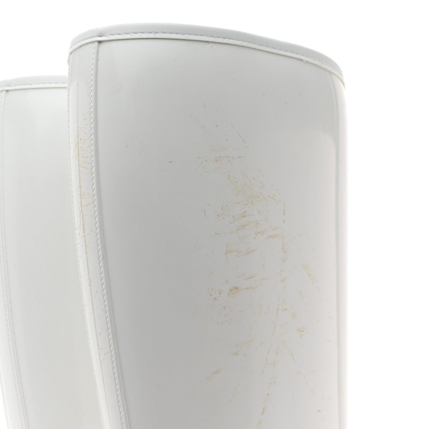 Rubber Horsebit Knee High Boots 40 Great White