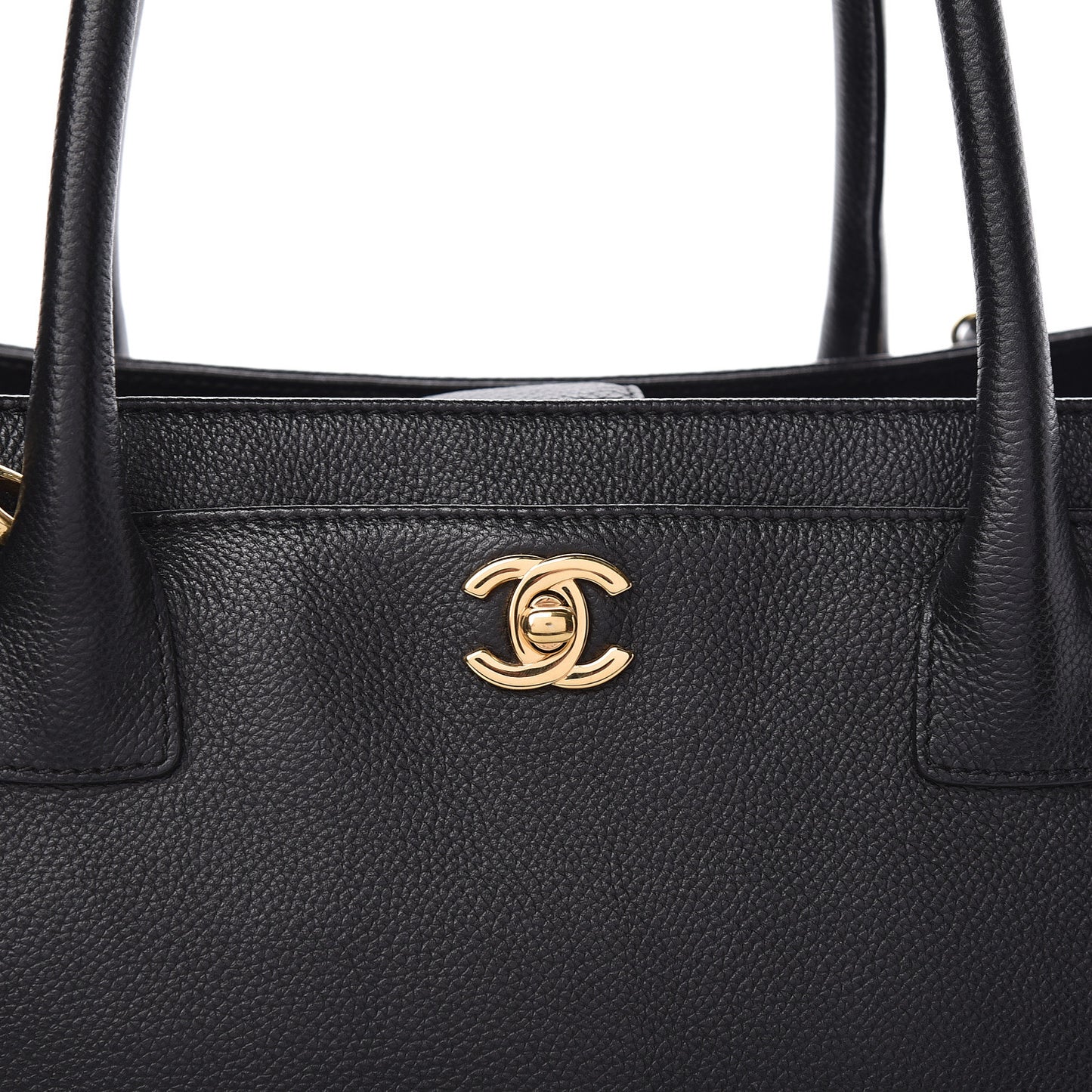 Calfskin Cerf Executive Shopper Tote Black