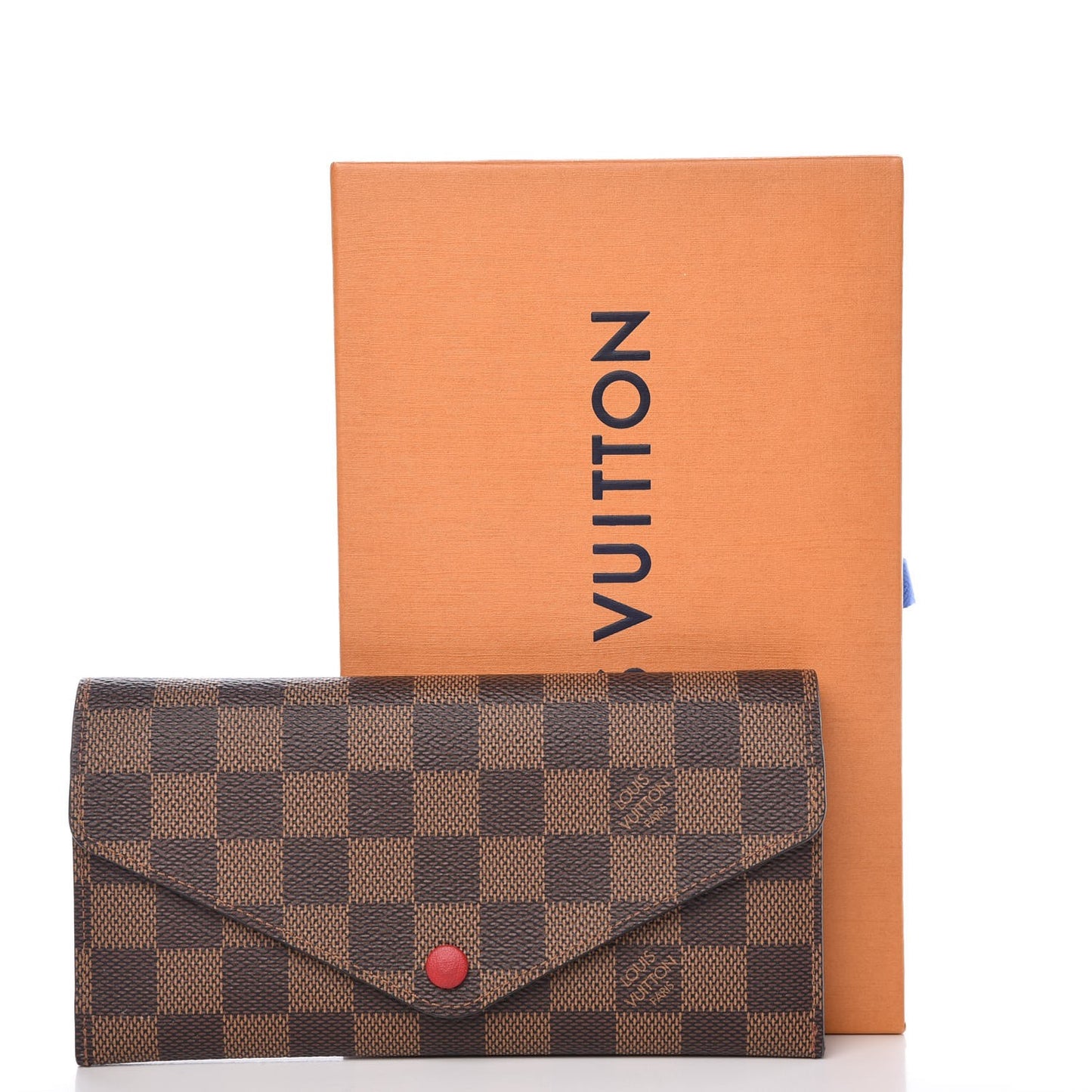 Damier Ebene Josephine Wallet Red